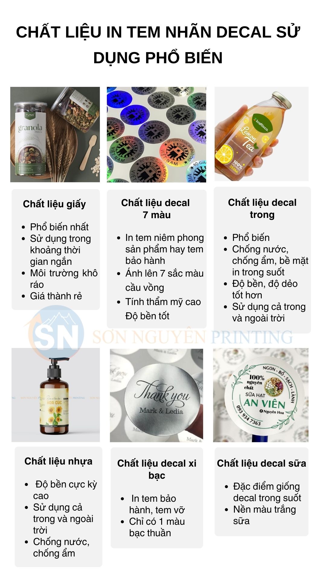 Chất liệu in tem nhãn 