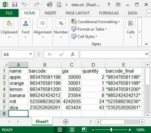 Cách in tem nhãn trong Excel