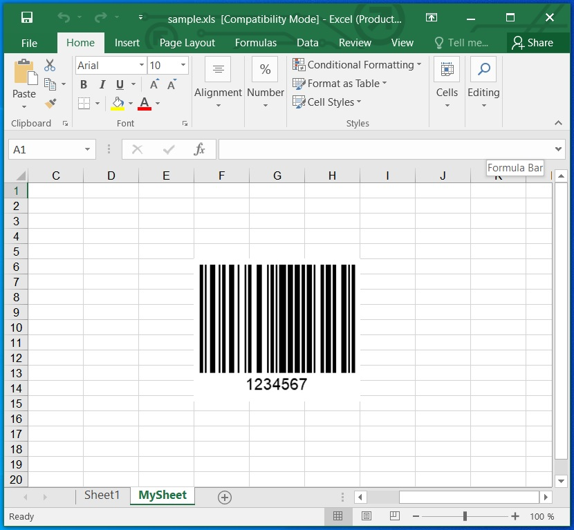 In mã vạch trong excel