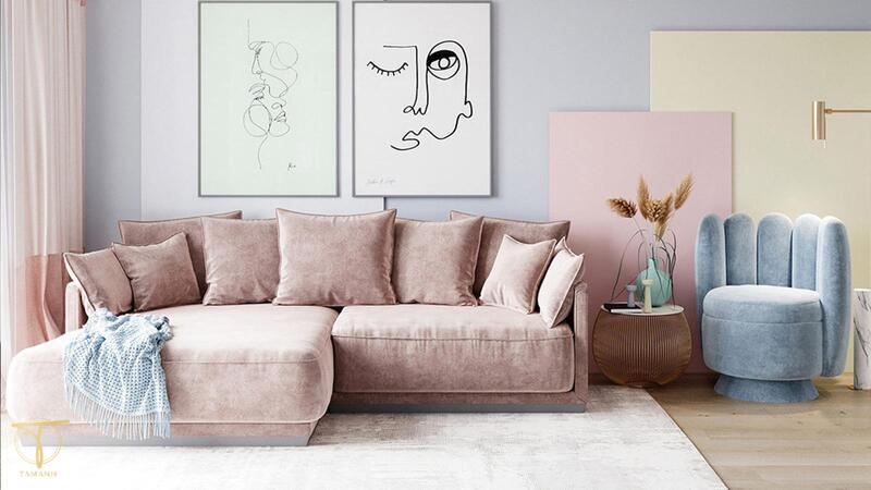 Phối màu pastel cho phòng khách