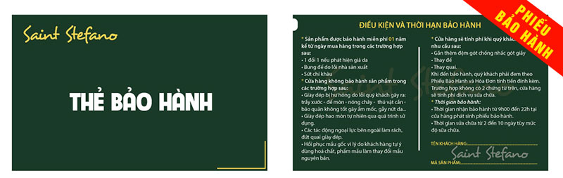 Phiếu bảo hành đẹp mặt trước và mặt sau của phiếu bảo hành