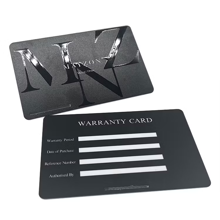 Mẫu thẻ bảo hành nền tối nhám cao cấp mẫu phiếu bảo hành sản phẩm cao cấp