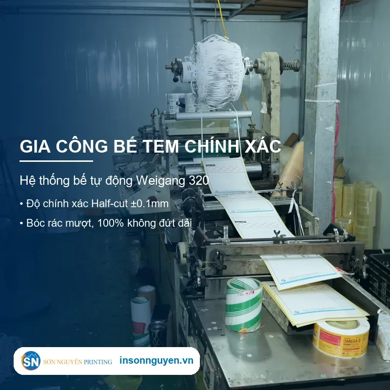 Hệ thống máy chia cuộn tem nhãn chính xác tốc độ cao Sơn Nguyên