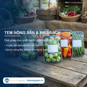 In tem nhãn thực phẩm tại xưởng Sơn Nguyên chất lượng sắc nét