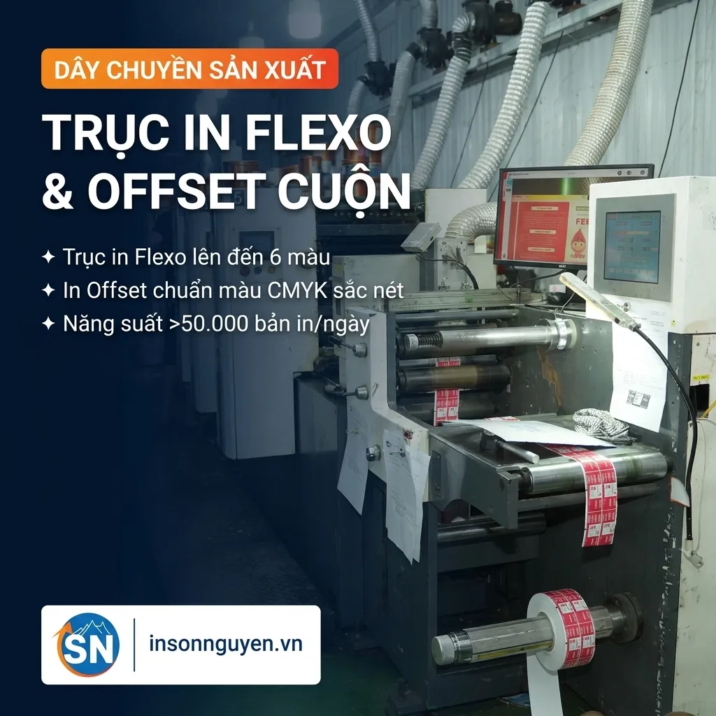 Máy in tem decal giấy công nghiệp tại Sơn Nguyên
