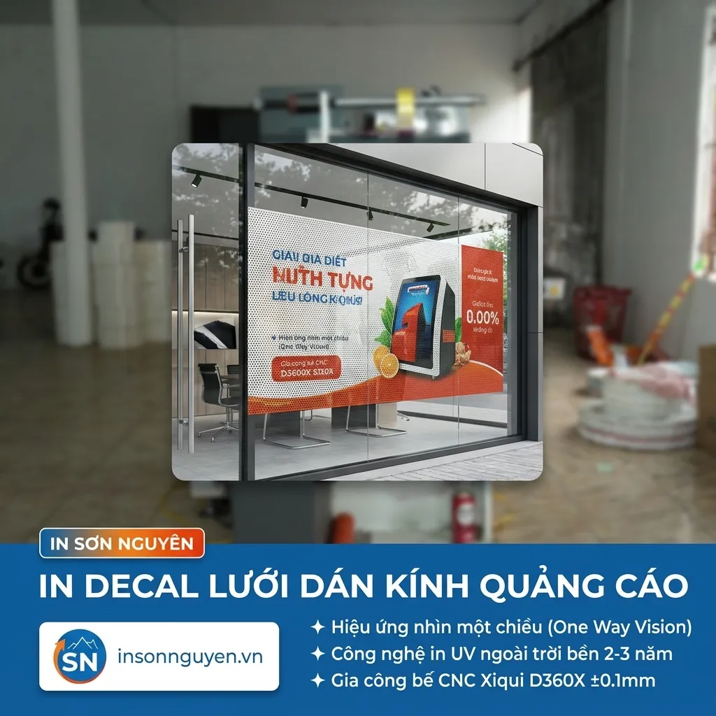 In decal lưới dán kính quảng cáo