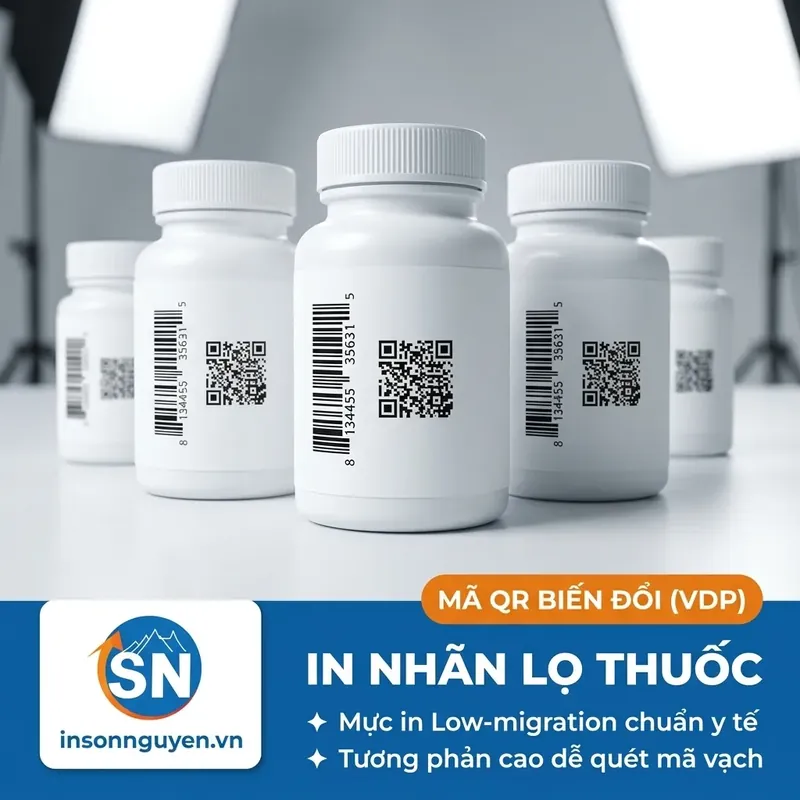 in tem nhãn lọ thuốc dược phẩm y tế chuẩn mực