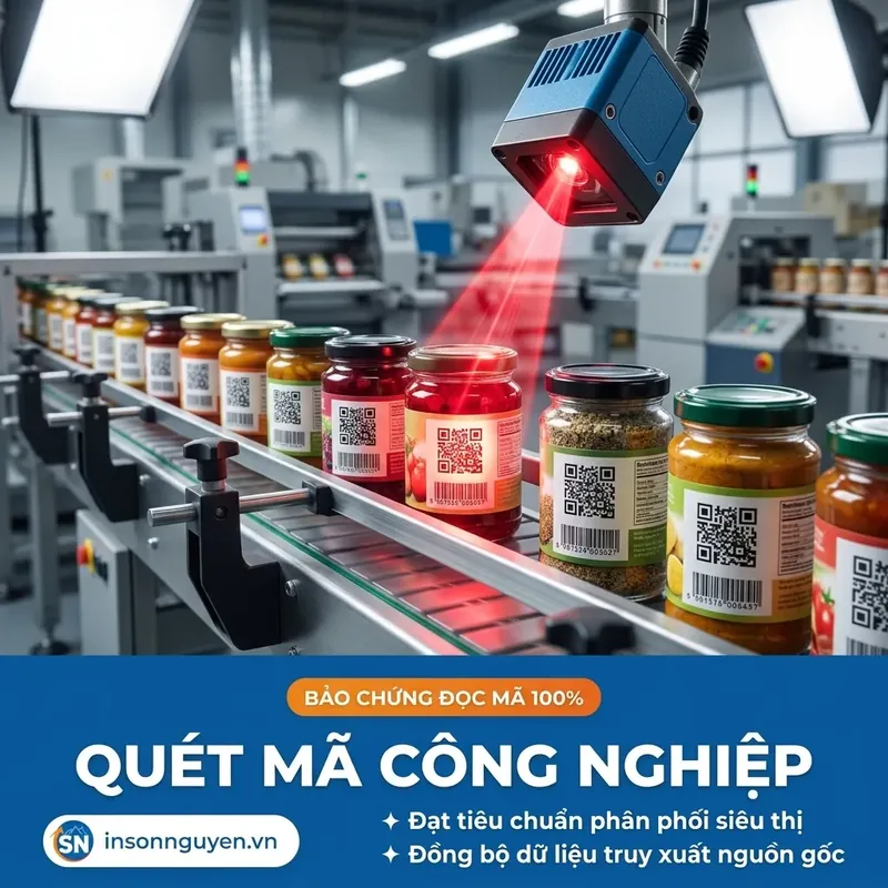 máy quét barcode quét mã vạch nhãn chai lọ công nghiệp