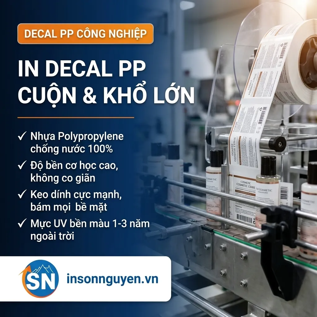 in decal pp cuộn khổ lớn nhựa polypropylene chống nước tại xưởng Sơn Nguyên
