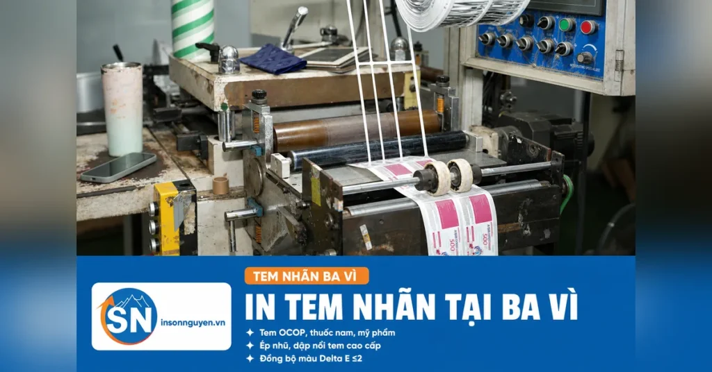 Máy ép nhũ dập nổi Kunlun MQ-320D in tem nhãn Ba Vì