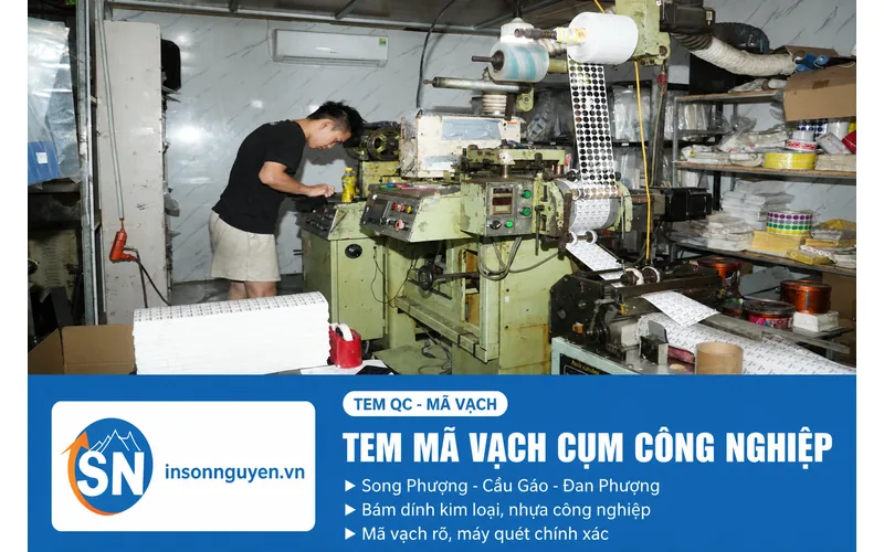 Tem QC mã vạch cho cụm công nghiệp Song Phượng Cầu Gáo