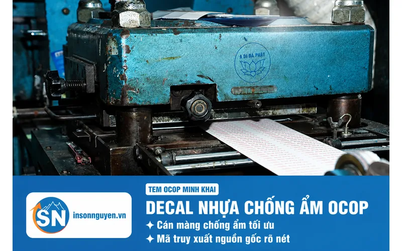Decal nhựa chống ẩm cho tem OCOP bún miến Minh Khai
