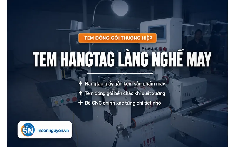 Tem hangtag giấy đóng gói cho làng nghề may Thượng Hiệp