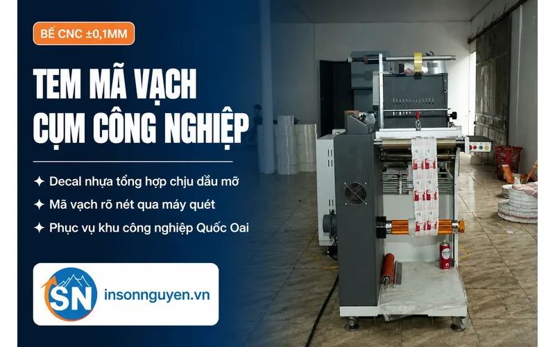 Tem mã vạch bền bỉ công nghiệp cho cụm công nghiệp Quốc Oai