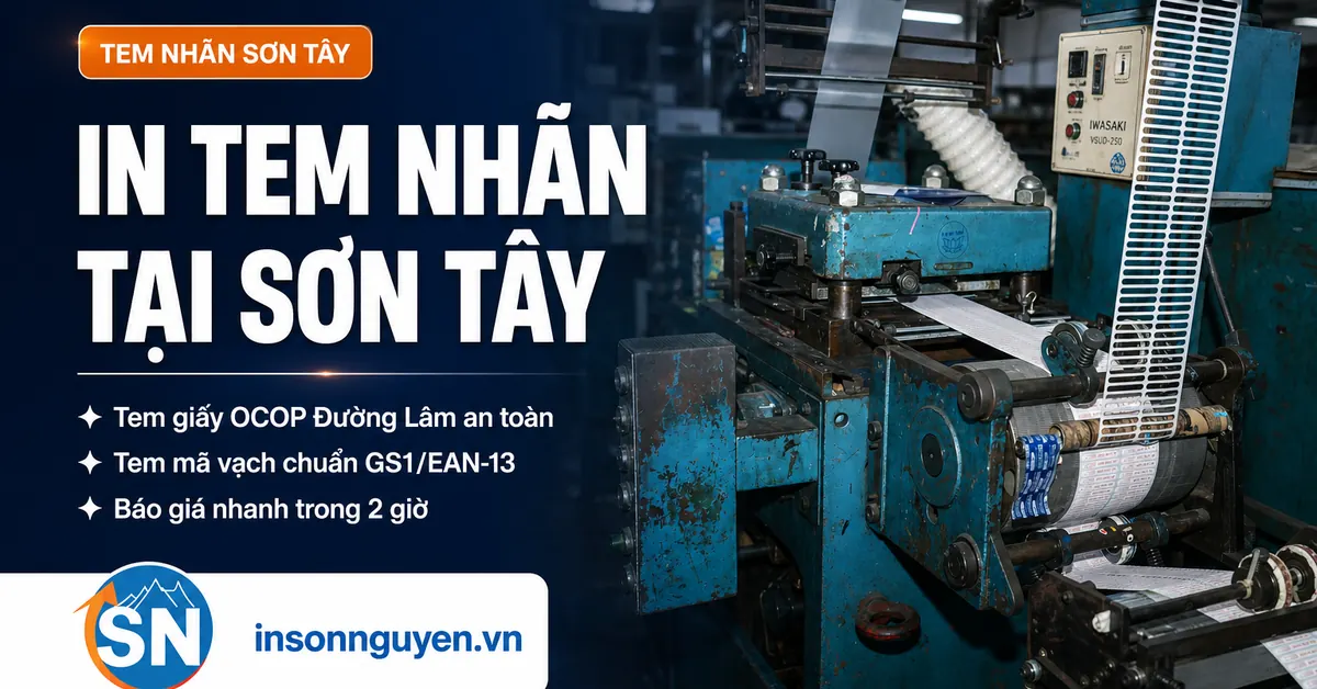 Máy in offset Iwasaki VSUD-250 in tem nhãn Sơn Tây