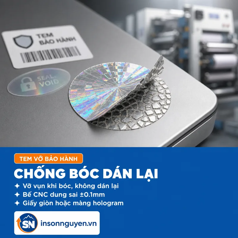 in tem vỡ bảo hành niêm phong chống giả tại In Sơn Nguyên