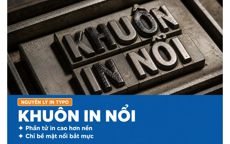 Nguyên lý khuôn in nổi trong công nghệ in Typo