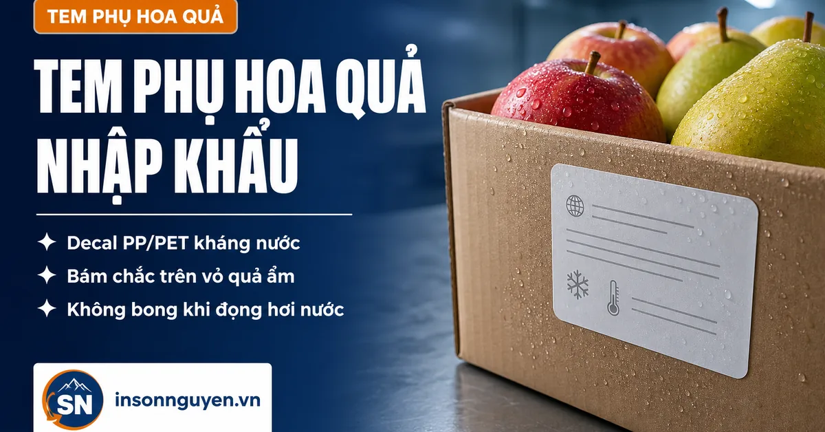 Thùng carton táo lê nhập khẩu dán tem phụ trong kho lạnh